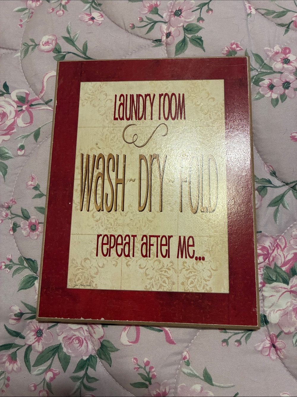 Wooden Sign That Says Laundry Room, with Saying